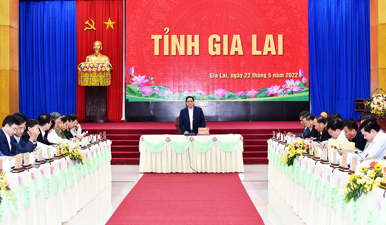 Thủ tướng Phạm Minh Chính làm việc với hệ thống chính trị tỉnh Gia Lai