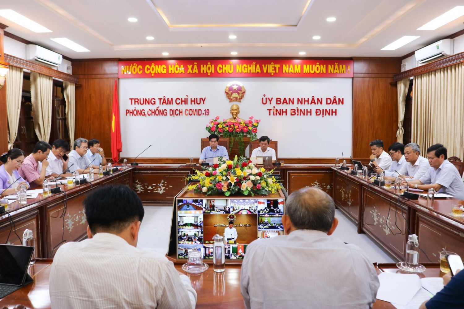 Quang cảnh hội nghị tại điểm cầu Bình Định
