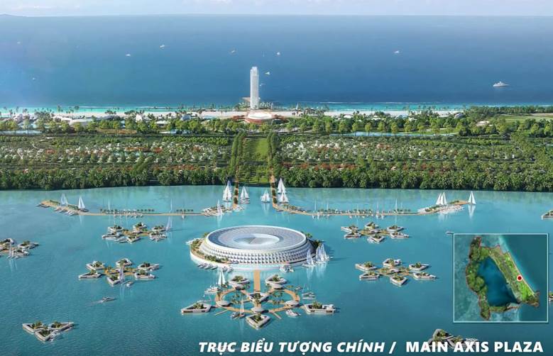 Phối cảnh dự án tại khu vực đầm Đề Gi do CTCP Arque Degi làm chủ đầu tư. Ảnh: N.T