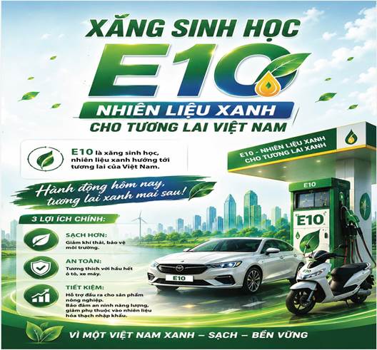 XĂNG SINH HỌC E10 – NHIÊN LIỆU XANH CHO TƯƠNG LAI BỀN VỮNG CỦA VIỆT NAM