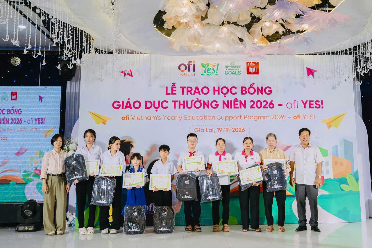 Chi nhánh Công ty TNHH OLAM Việt Nam tại Quy Nhơn trao học bổng  Chương trình “OFI YES” cho con người lao động có hoàn cảnh khó khăn vượt khó học giỏi năm 2026