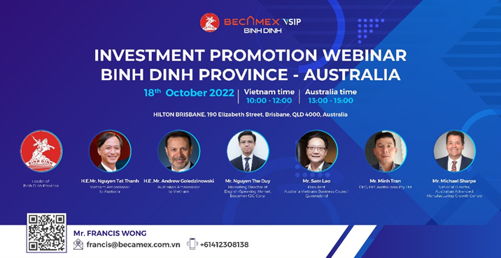 Bình Định sẽ tổ chức Hội thảo xúc tiến đầu tư với Australia