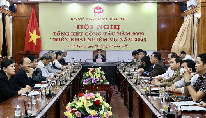 Quang cảnh hội nghị tại điểm cầu Bình Định.