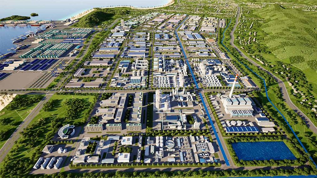 KCN và Bến cảng Phù Mỹ - dự án trọng điểm, biểu tượng cho khát vọng bứt phá và hội nhập của tỉnh Gia Lai. Ảnh: Tập đoàn Phù Mỹ cung cấp